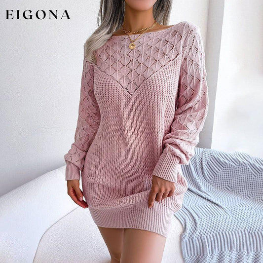 Fashionable Knitted Dress Pink best Best Sellings casual dresses clothes Sale short dresses Topseller
