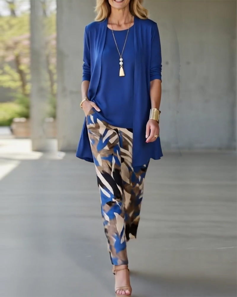 Printed Casual Three-Piece Set