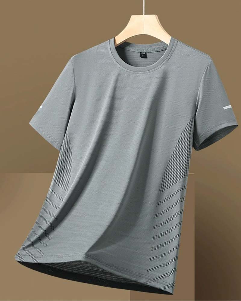 Side Stripe Men's Ice Silk T-Shirt