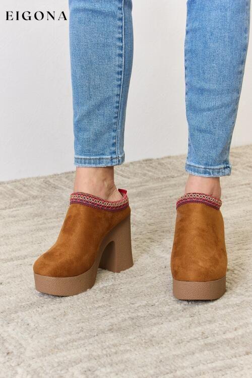Platform Suede Clog Heel Ship from USA Shoes WiLDDiVA womens shoes