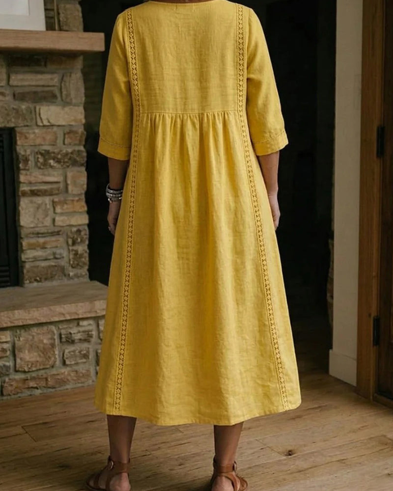 Hollow Out V-Neck Loose Dress