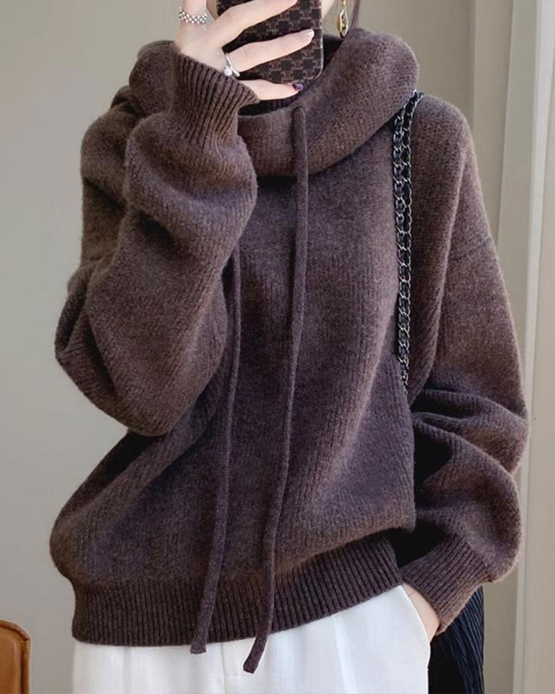 Cowl Collar Long Sleeve Pullover 2024 f/w pullovers