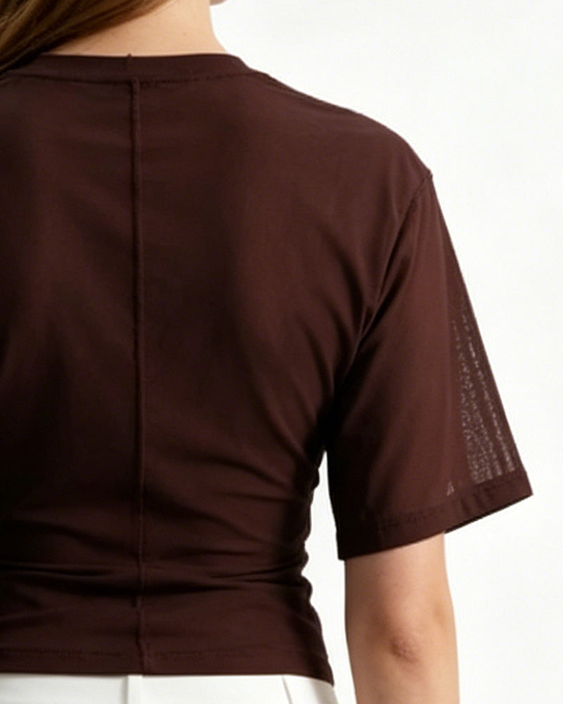 Mesh Patchwork Short T-Shirts