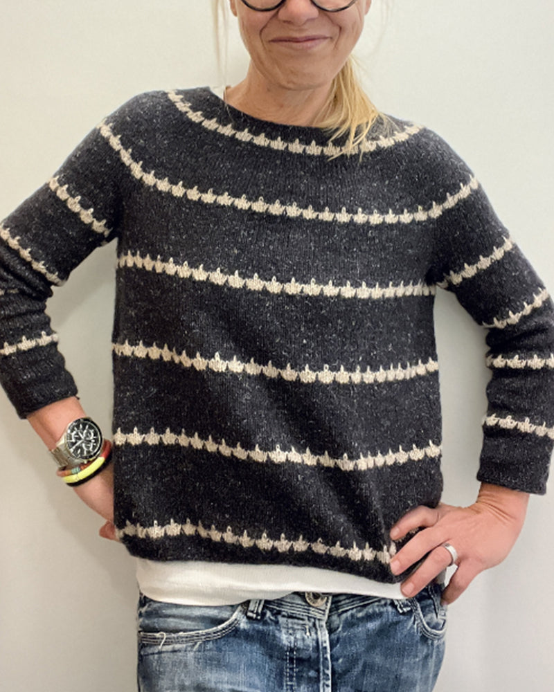 Maglione a righe larghe a maniche lunghe