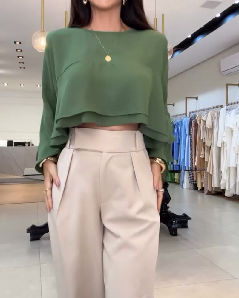 Double Puff Sleeve Blouse