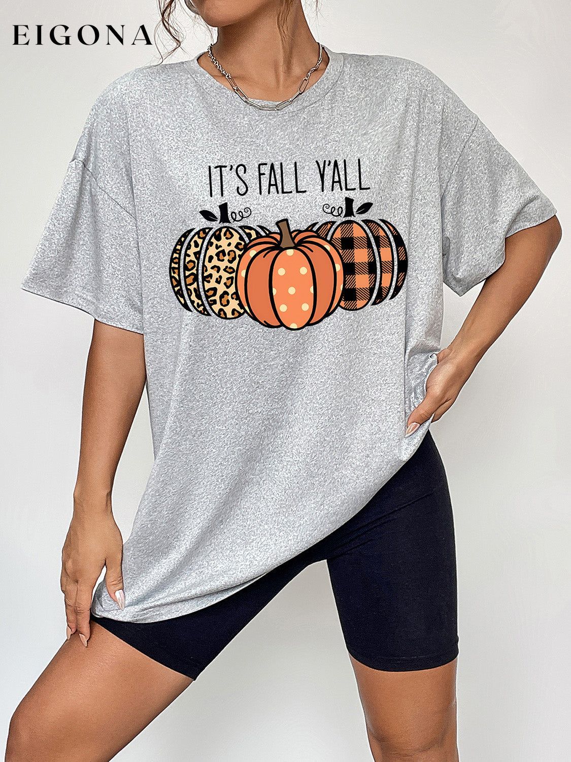 IT'S FALL Y'ALL Graphic T-Shirt clothes E@M@E Ship From Overseas Shipping Delay 09/29/2023 - 10/01/2023 trend