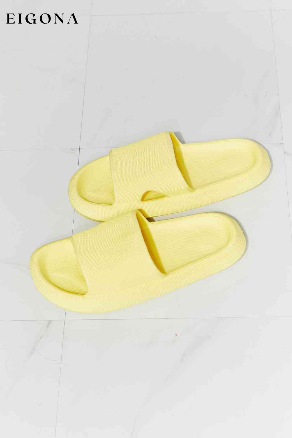 Arms Around Me Open Toe Slide in Yellow Melody Ship from USA Shoes womens shoes