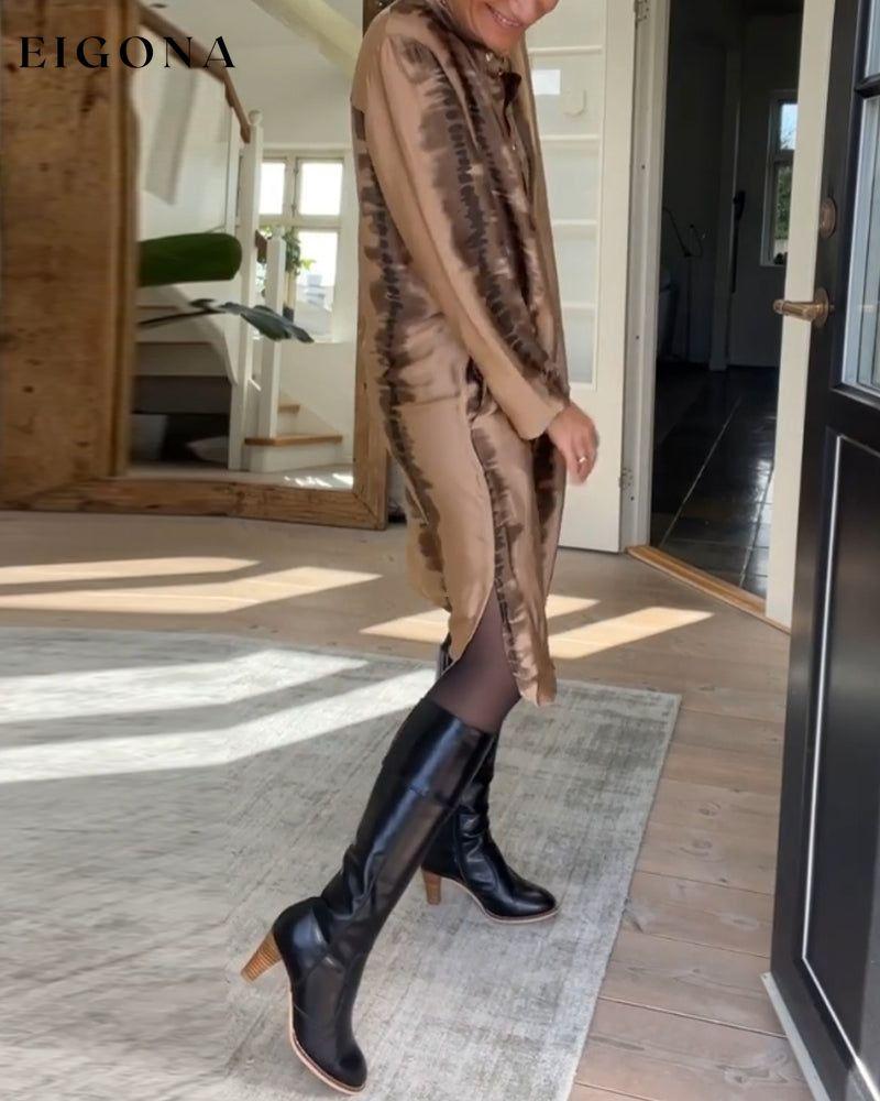 Long sleeve printed button dress 2023 f/w 23BF casual dresses Clothes Dresses spring