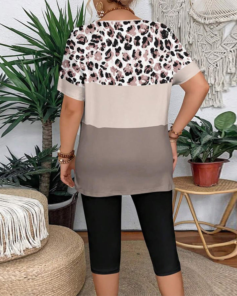 Completo due pezzi con stampa leopardata