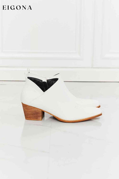 Trust Yourself Embroidered Crossover Cowboy Bootie in White Melody Ship from USA Shoes womens shoes