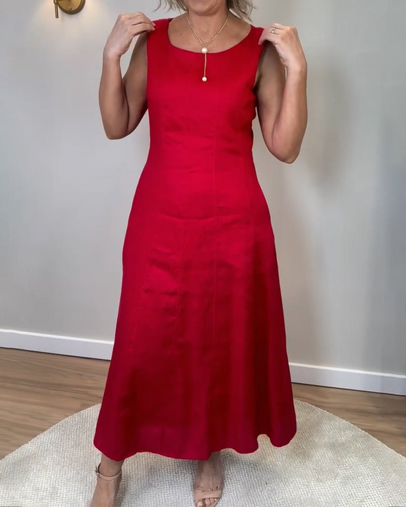 Solid Color Sleeveless Vest Casual Dress