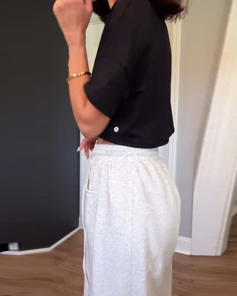 Pantaloni casual a scimitarra con coulisse