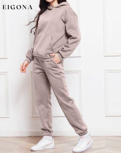 Drop Shoulder Long Sleeve Hoodie and Pants Set, 2 Piece Sweater and Pants Set bottoms clothes lounge lounge wear lounge wear sets loungewear loungewear sets S.S.Ni sets Ship From Overseas Sweater sweaters Sweatshirt