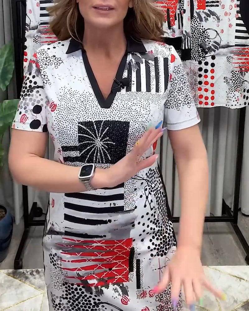 Abito da pendolare alla moda con scollo a V