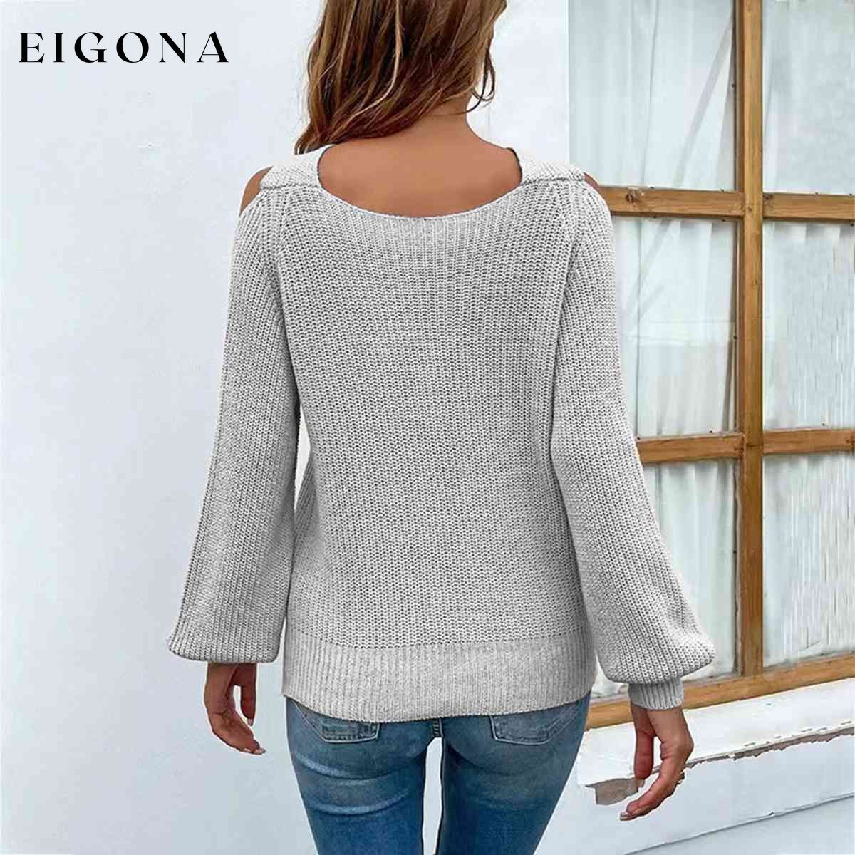 Crisscross Cold-Shoulder Sexy Sweater clothes long sleeve shirts long sleeve top Ship From Overseas Shipping Delay 10/01/2023 - 10/02/2023 shirt shirts sweater sweaters top tops Y*X