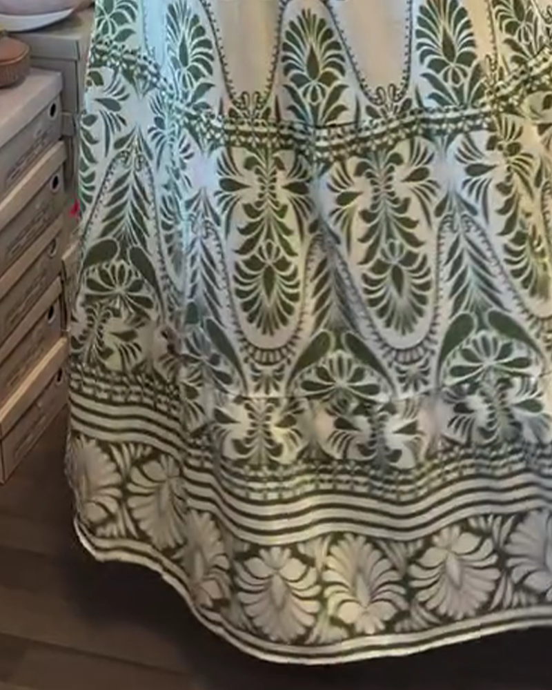 Floral-Print V-Neck Dress