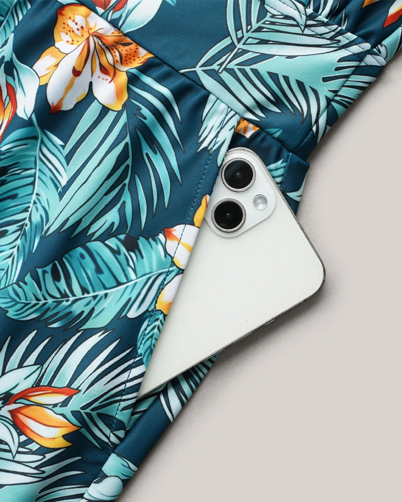 Holiday Style Botanical Floral One-Piece