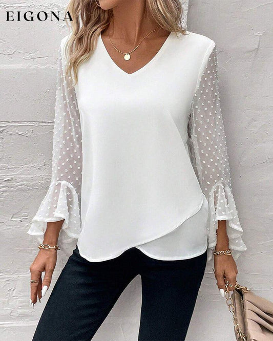 Long sleeve V-neck elegant blouse blouses & shirts spring summer