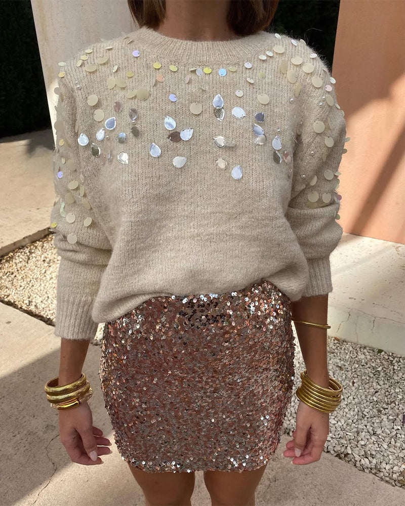 Solid Color Long-Sleeved Colorful Jumper