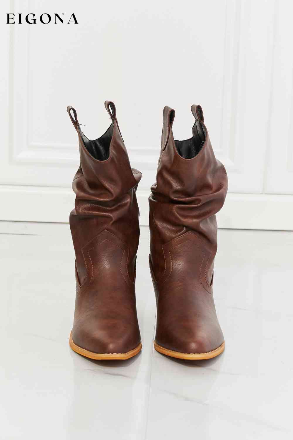 Better in Texas Scrunch Cowboy Boots in Brown Melody Ship from USA Shoes womens shoes