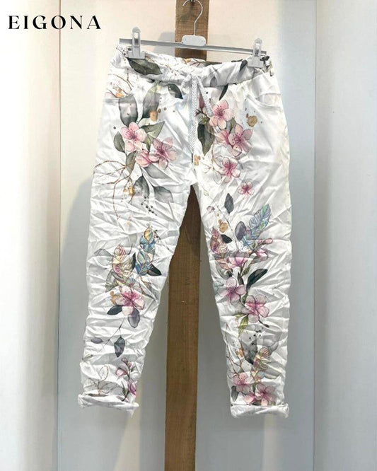 Floral print track pants pants spring summer