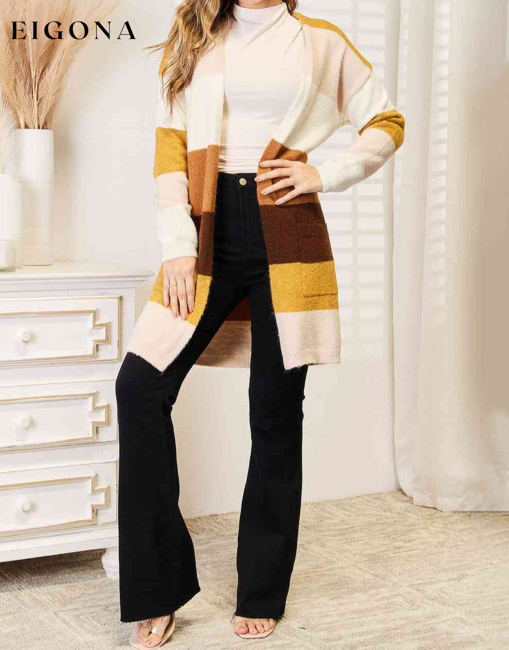 Woven Right Color Block Dropped Shoulder Cardigan BFCM-Deep Inventory Black Friday cardigan cardigans clothes Ship from USA Woven Right