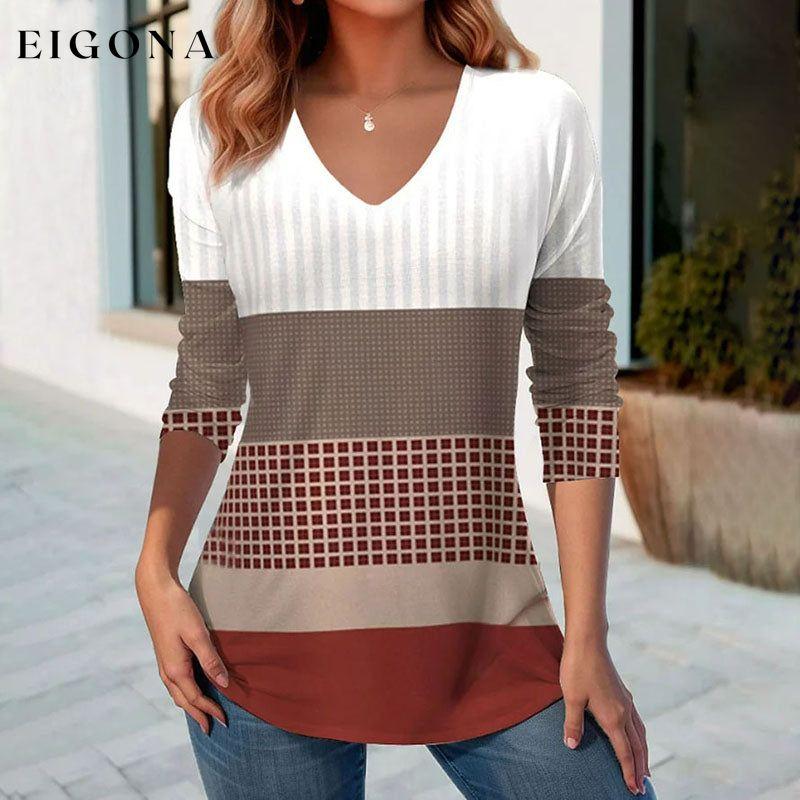 Casual Colour Block T-Shirt best Best Sellings clothes Plus Size Sale tops Topseller