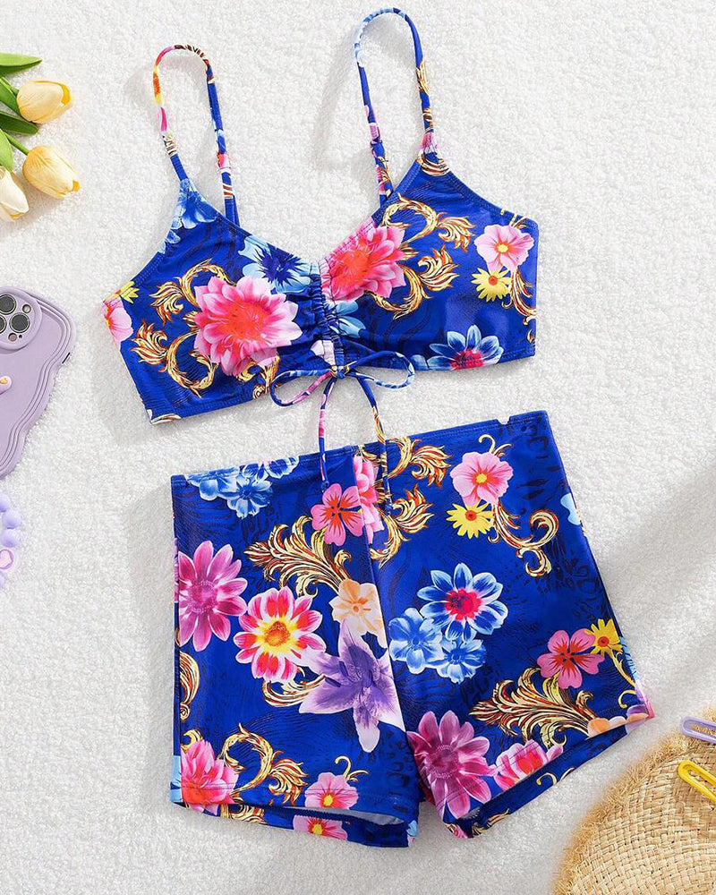 Zweiteiliger Bikini mit Blumenmuster
