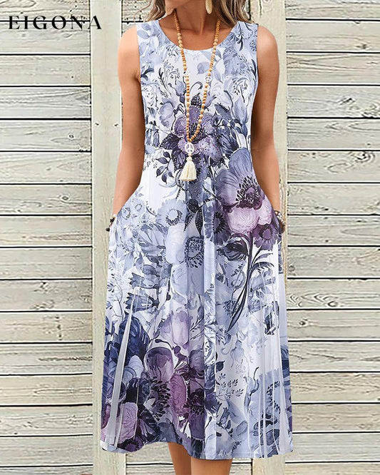 Sleeveless floral print dress casual dresses summer