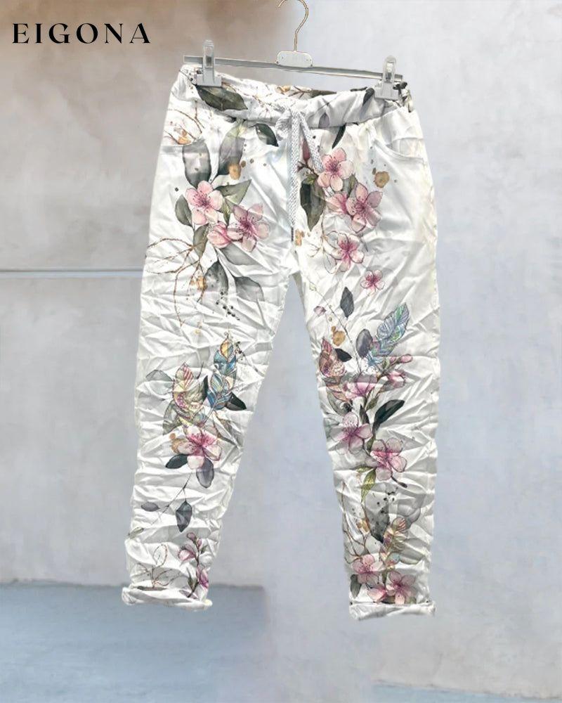 Floral print track pants pants spring summer