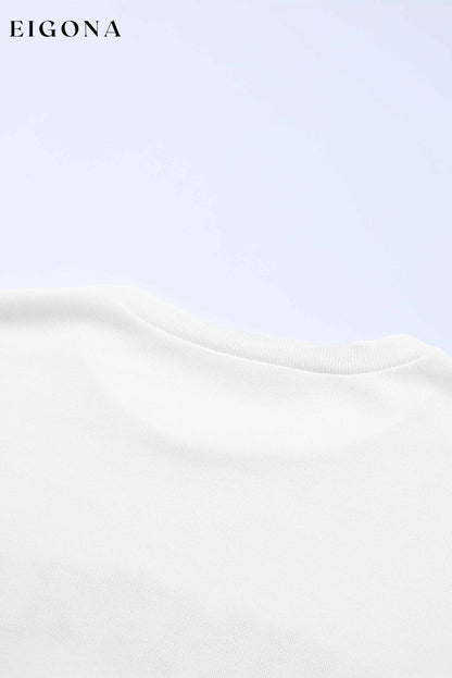 White PUMPKIN Flocking Graphic Pullover Sweatshirt and Shorts Set 2 piece All In Stock clothes Day Halloween halloween Occasion Home Season Fall & Autumn set sweatshirt set