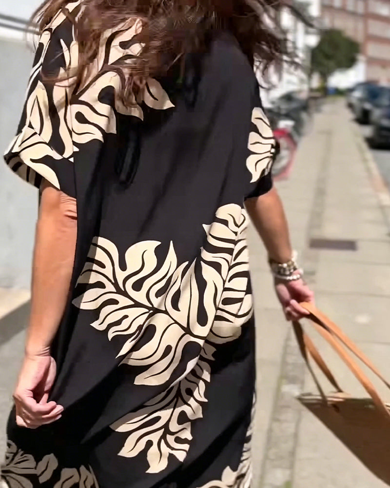 Botanical Print Shift Dress