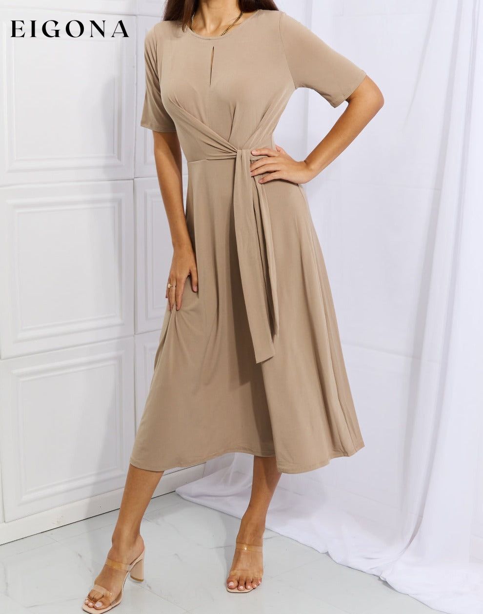 Wrap Knit Midi Dress BFCM - Up to 70 Percent Off Black Friday casual dress casual dresses clothes dress dresses maxi dress midi dress midi dresses Onetheland Ship from USA