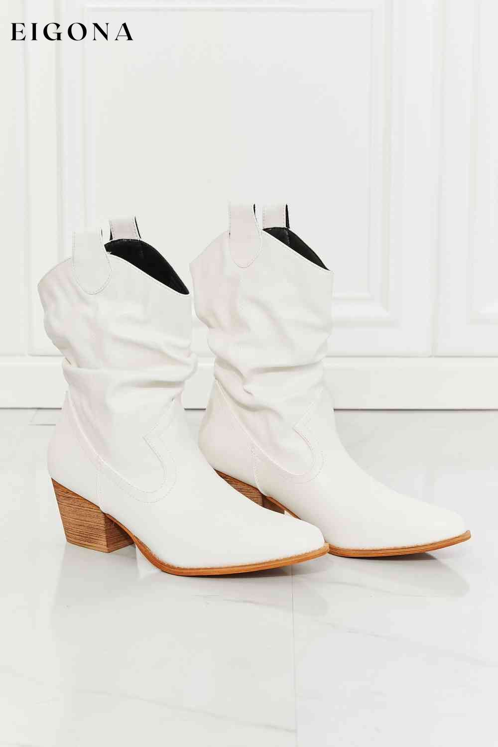 Better in Texas Scrunch Cowboy Boots in White Melody Ship from USA Shoes womens shoes