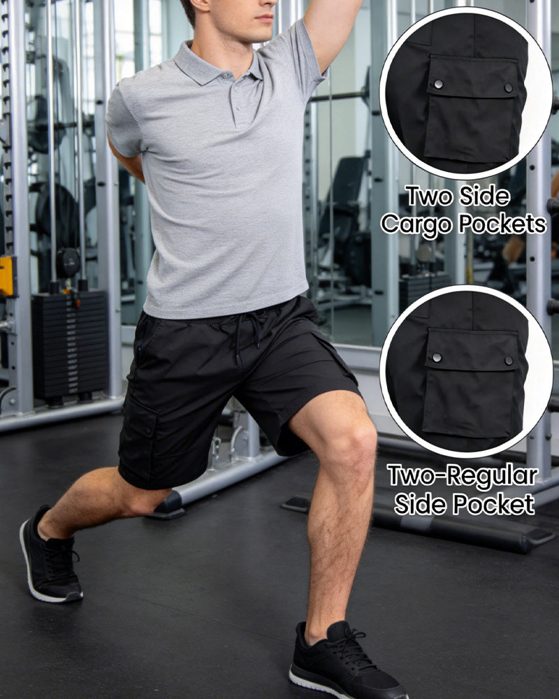 Men's Quick Dry Moisture Wicking Cargo Shorts, Casual Daily Wear