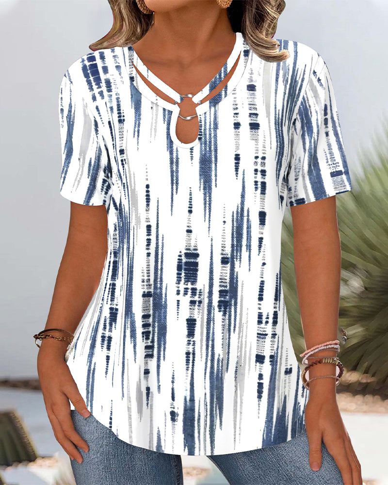 Camicetta a maniche corte con stampa alla moda