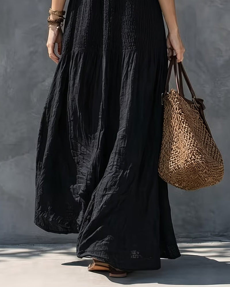 Spaghetti Straps Solid Color Dress