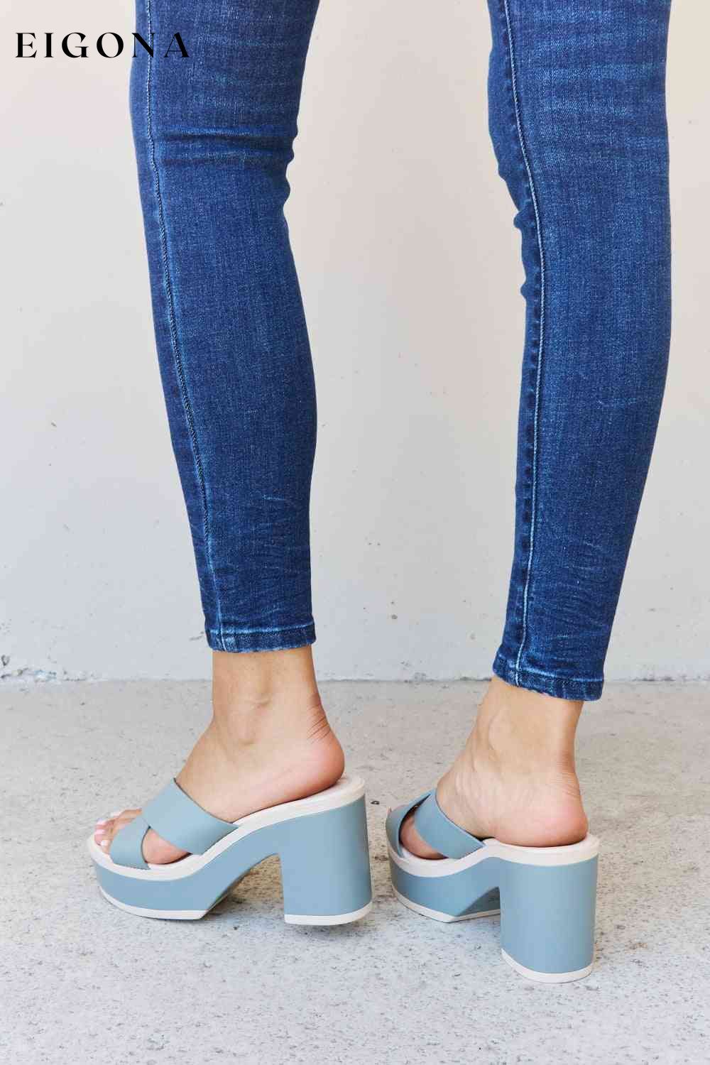Cherish The Moments Contrast Platform Sandals in Misty Blue BFCM - Up to 25 Percent Off Black Friday Ship from USA Shoes Weeboo womens shoes