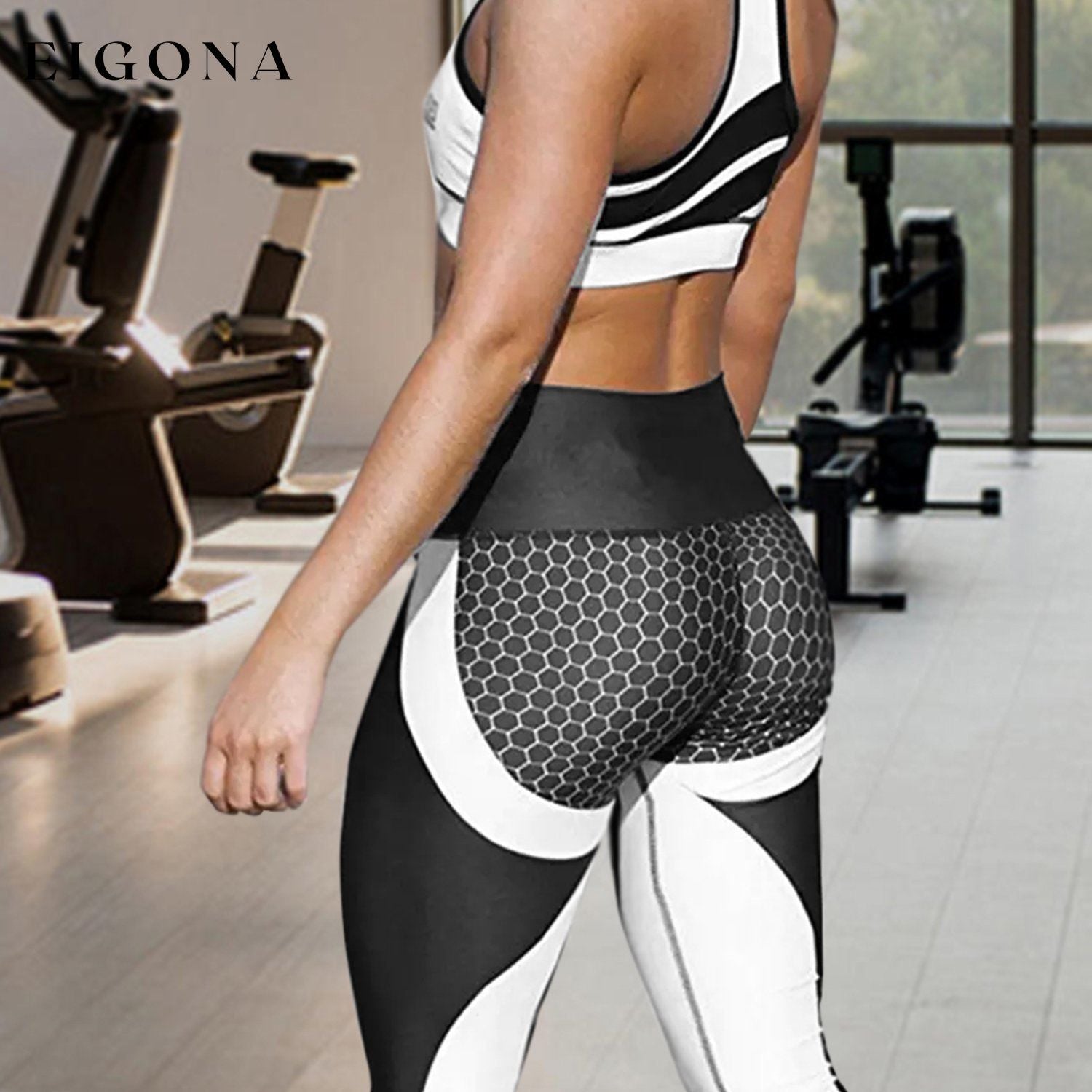 High-Waisted Honeycomb Design Ruched Workouts Fitness Yoga Gym Leggings Pants __stock:100 bottoms Low stock refund_fee:800