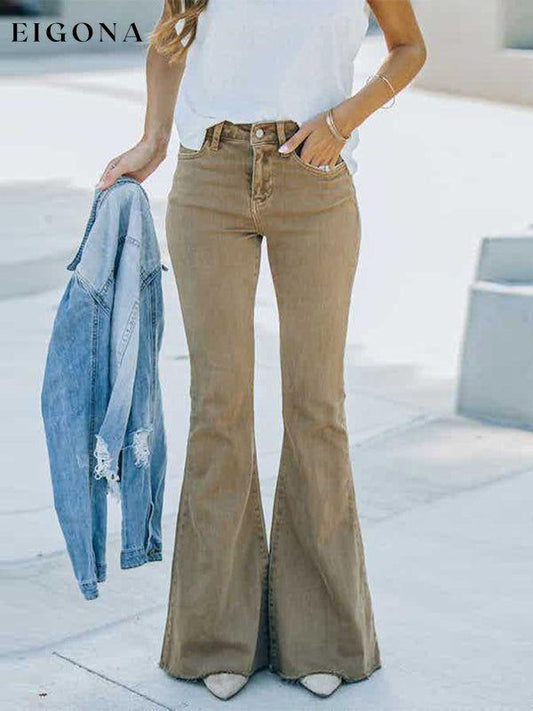 Women's Jeans High Waist Mopping Vintage Flared Trousers bottoms Clothes jeans pants