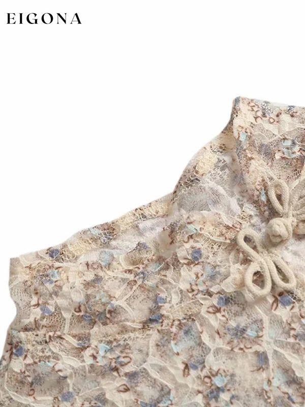 Women's Lace Button Print Sleeveless Vest Cropped Top T-Shirt clothes crop top crop tops croptop short sleeve top top tops Tops/Blouses