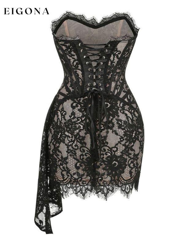 Women's Sexy Lace See-through Splicing Waist Tube Short Sexy Corset Dress clothes dress dresses evening dresses formal dresses mini dress short dresses