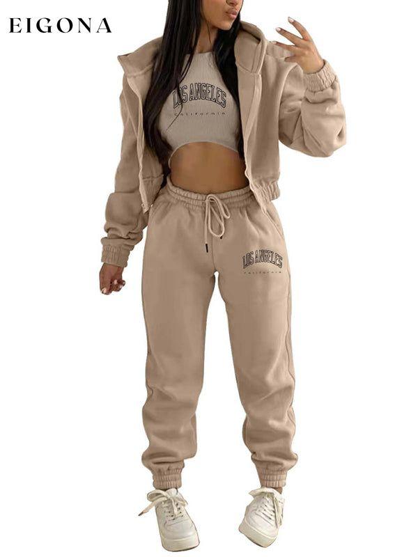 New letter printed hooded sports and leisure suit (three-piece set) clothes lounge wear set sets