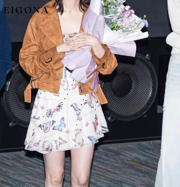 New French style pure desire butterfly print suspender sexy backless dress casual dress casual dresses clothes dress dresses evening dress evening dresses mini dress short dress short dresses