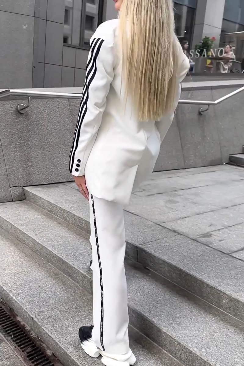 Women's casual loose webbing splicing suit Set Two-piece set