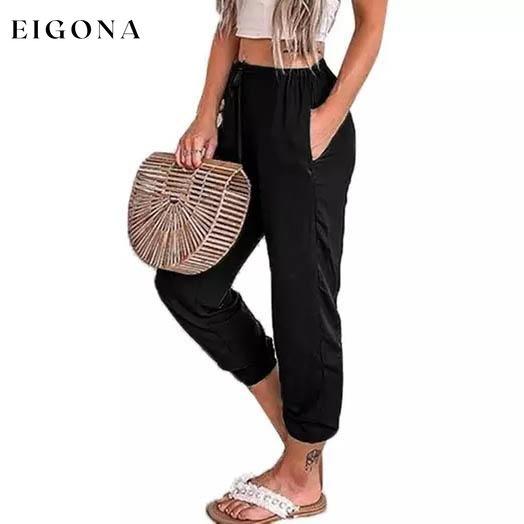 Women's Summer Pants Black __stock:500 bottoms refund_fee:800 show-color-swatches