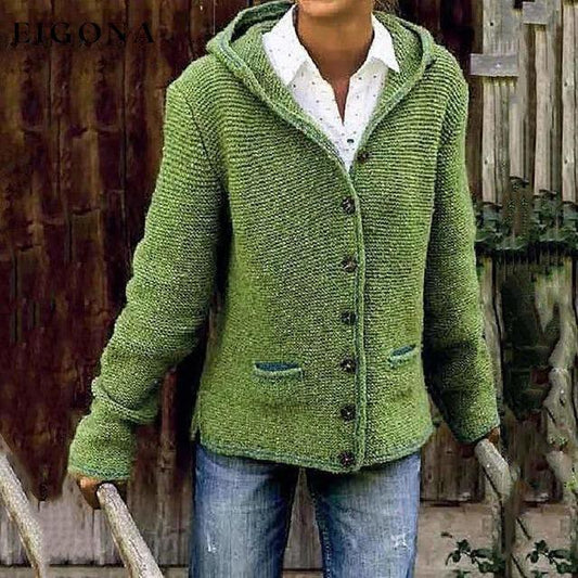 Vintage Hooded Knitted Cardigan Green also bought Best Sellings cardigan cardigans clothes Plus Size Sale tops Topseller