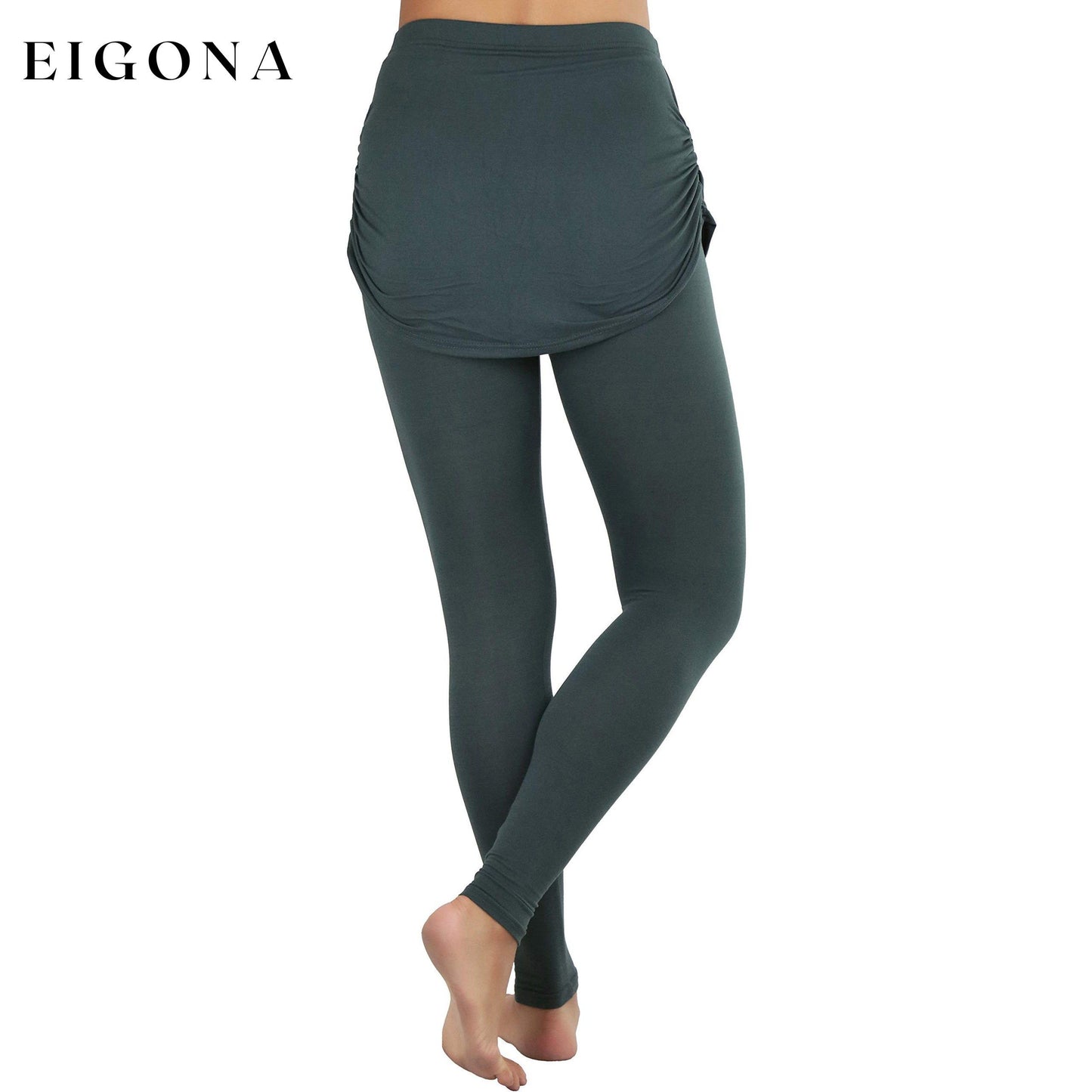 Women's Cotton-Blend Shirred Sides Skirted Ultra Smooth Leggings __stock:100 bottoms refund_fee:1200