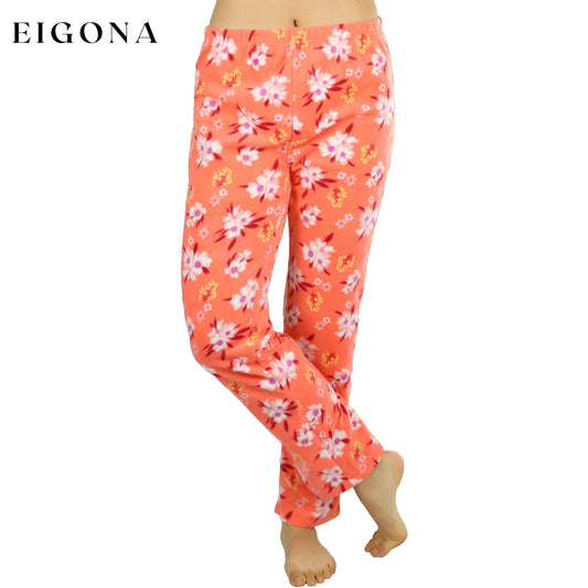 Women's Poly Fabric Ankle Length Pajama Bottoms Coral Flowers __stock:250 bottoms refund_fee:800