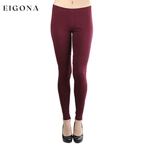 Women's Skinny Fit Cotton Full Length Leggings - Regular and Plus Sizes Burgundy __stock:100 bottoms refund_fee:800 show-color-swatches